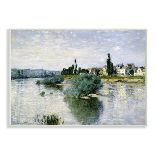 Stupell Industries Monet Classic Countryside Homes Lake Landscape Wall Plaque